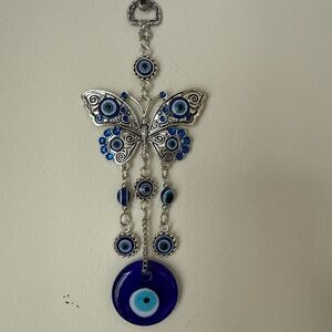 Evil Eye Butterfly Wall and Door Decor 7 inch Blue